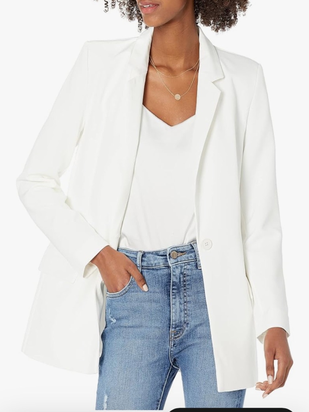 The Drop Women's White Blazer Jacket